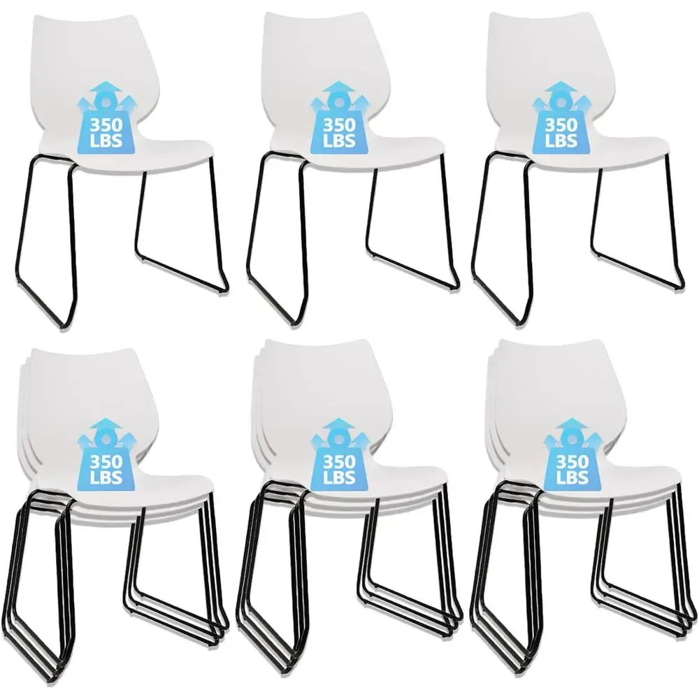 

Ergonomic Stackable Office Chair with Lumbar Support and Metal Legs, Ideal for Conference Rooms, Schools, and Churches, Set of 1