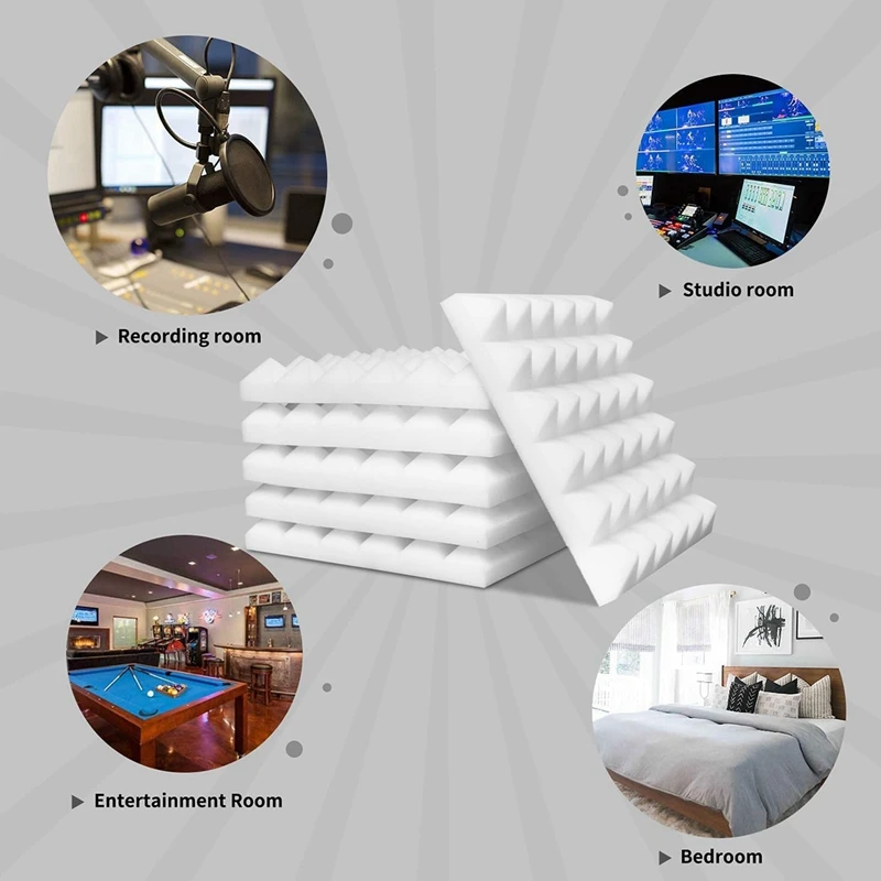 RISE-24X Painéis Acústicos, Espuma Acústica Para Estúdio De Gravação/Sala Ao Vivo Painéis De Parede Insonorizados, Painéis De Espuma À Prova De Som