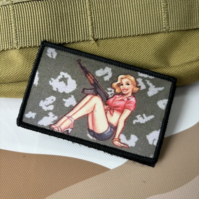 AK47 Gun Morale Tactical Patches Sound of Music Hook&Loop Printed Patch Military Beauty Snipers Badge Armband Backpack Stickers