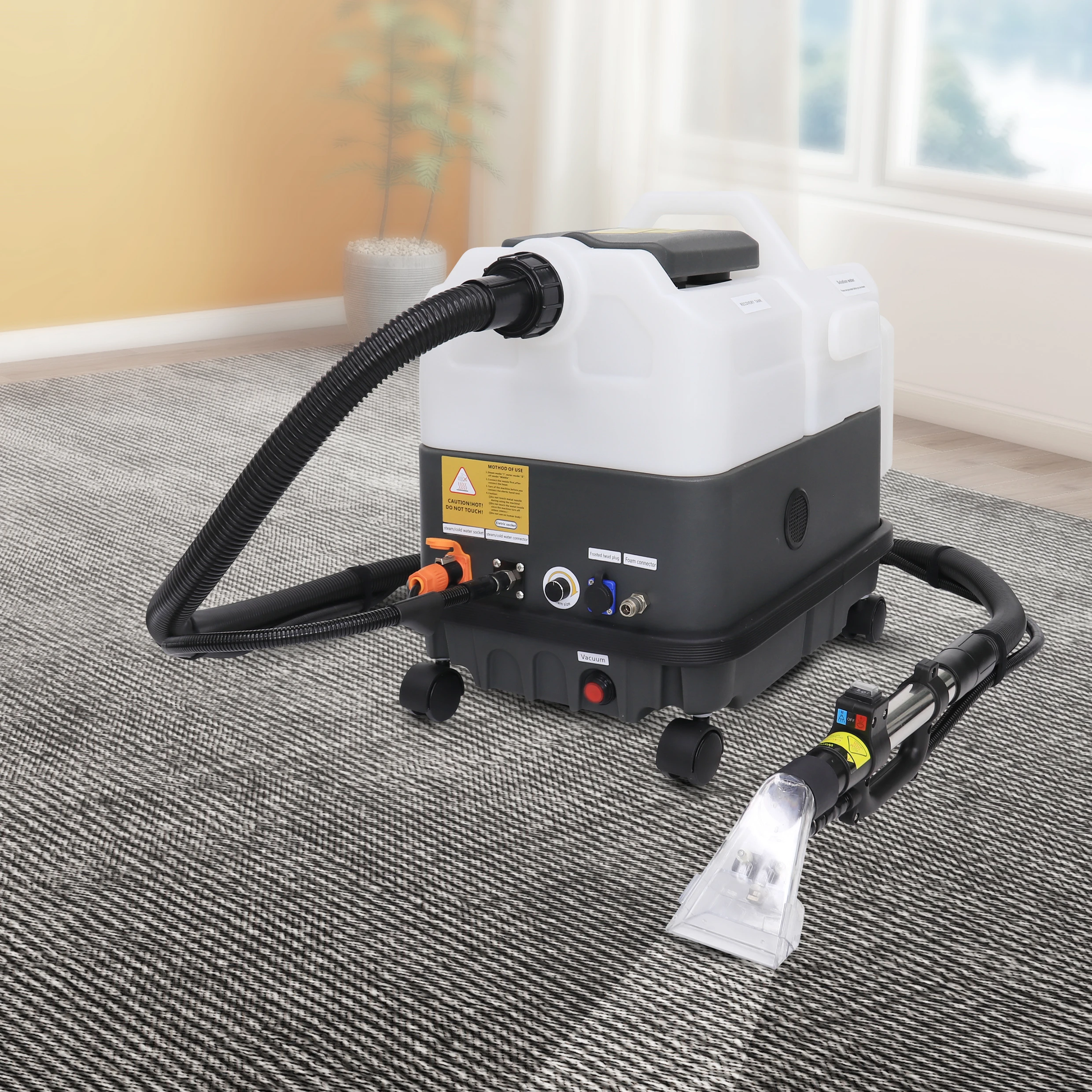 

Portable Handheld Steam Cleaner Machine Spot Removal And Deep Shampoo Cleaning For Carpet Rug Sofa Detailing