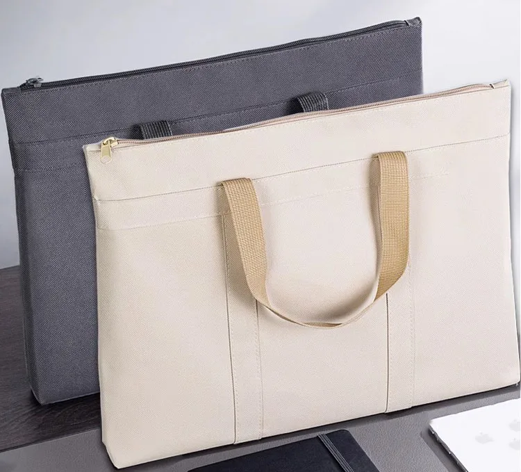 Briefcase, handbag, canvas zipper storage bag