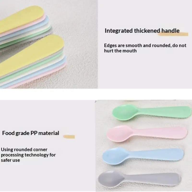 1/2/4Pcs Simple Children Tableware Plastic Baby Feeding Spoon Toddler Training Eating Utensils For Dessert Fruit