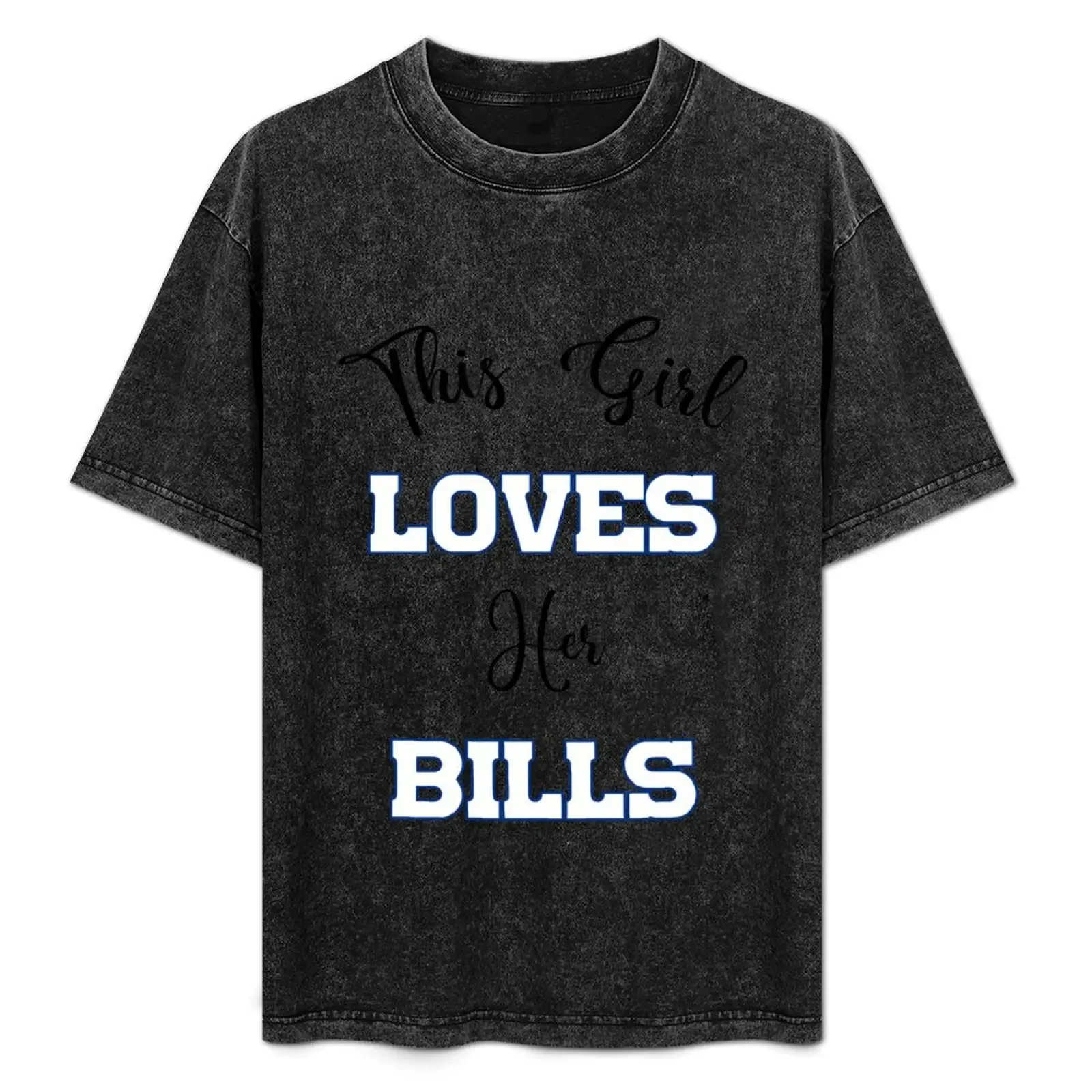 

This girl loves her bills T-Shirt Work Basic Short Sleeve Top