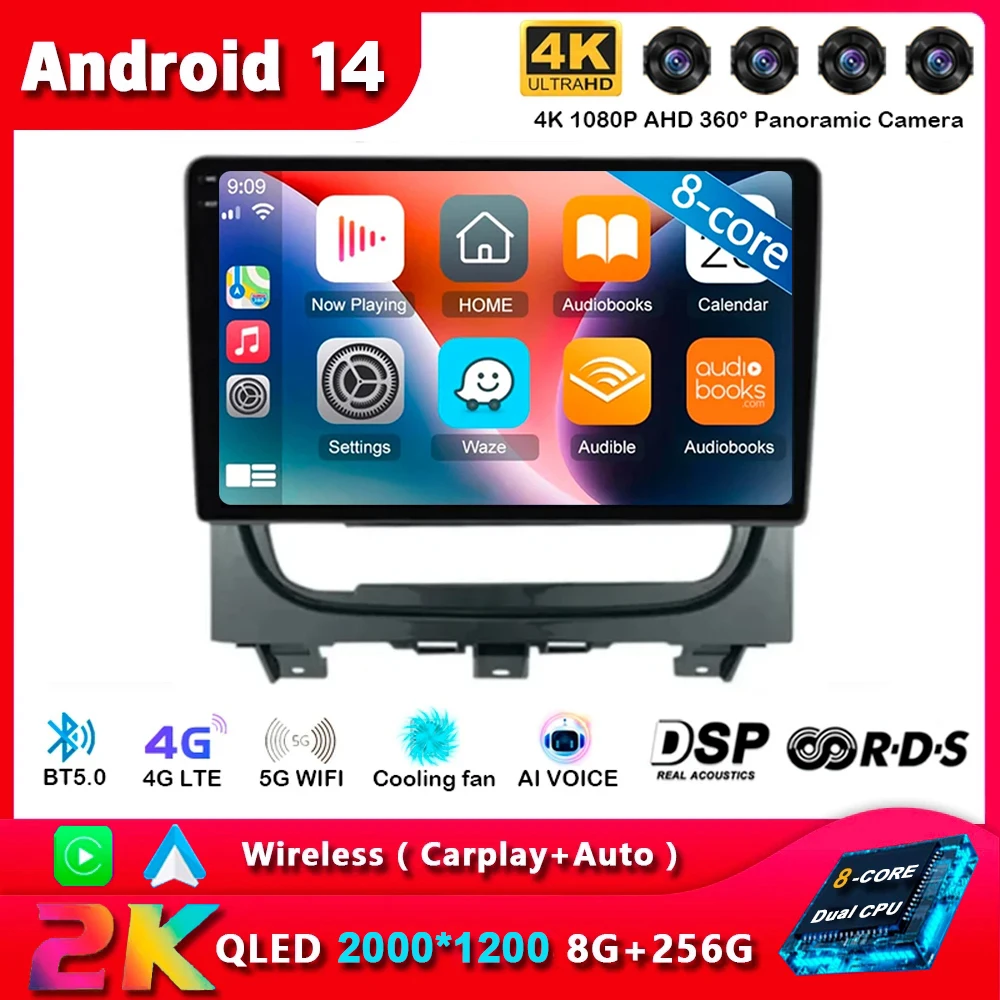 Android 14 Carplay Auto For Fiat Strada Idea 2012 2013 2014 2015 2016 Car Radio Multimedia Player GPS Stereo 2din Head Unit DSP