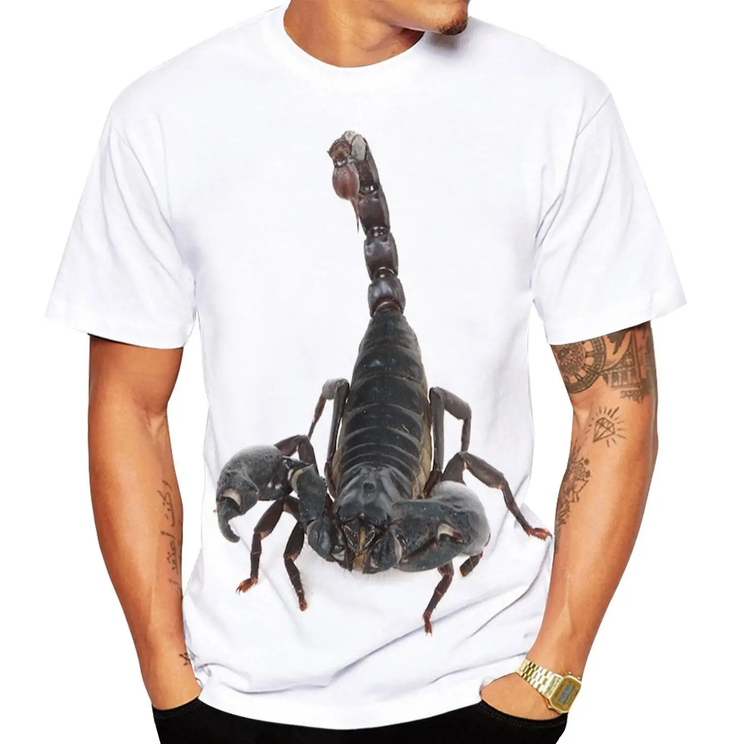 Summer Fashion Scorpion 3D Print T-Shirts Streetwear Men Funny Harajuku Casual Oversized O-Neck T Shirt Tees Tops Clothing