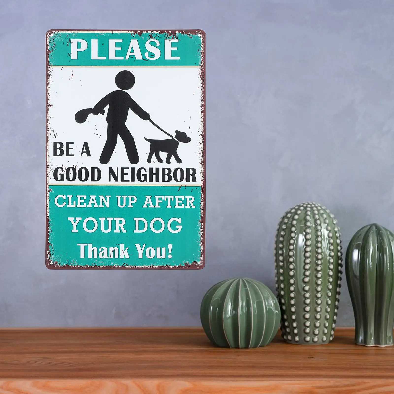 Please Clean Up After Your Puppy Metal Sign Tin Vintage Warning Sign for Lawn Yard Garden Decor