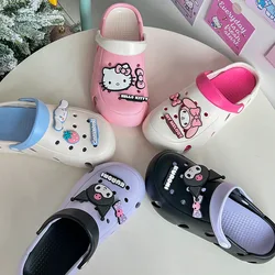 Kawaii Kuromi My Melody Hello Kitty Anti-Slip Clogs Summer Women Anime Sanrio Girly Heart Cute Thick Sole Beach Slippers