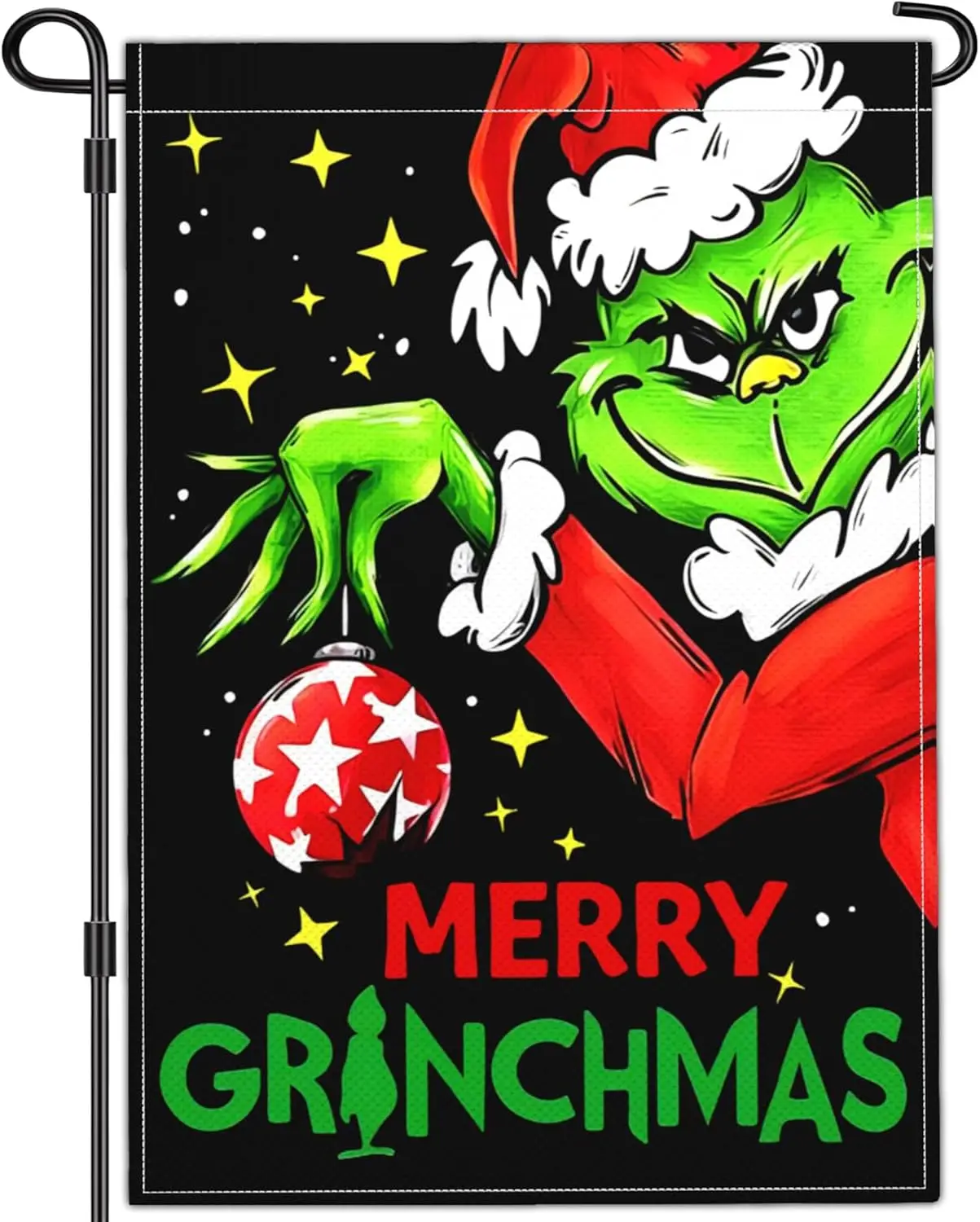 Merry Grinchmas Garden Flag Christmas Garden Flags for Outside 12x18 Double Sided Christmas Vacation Decorations Outdoor Yard Si