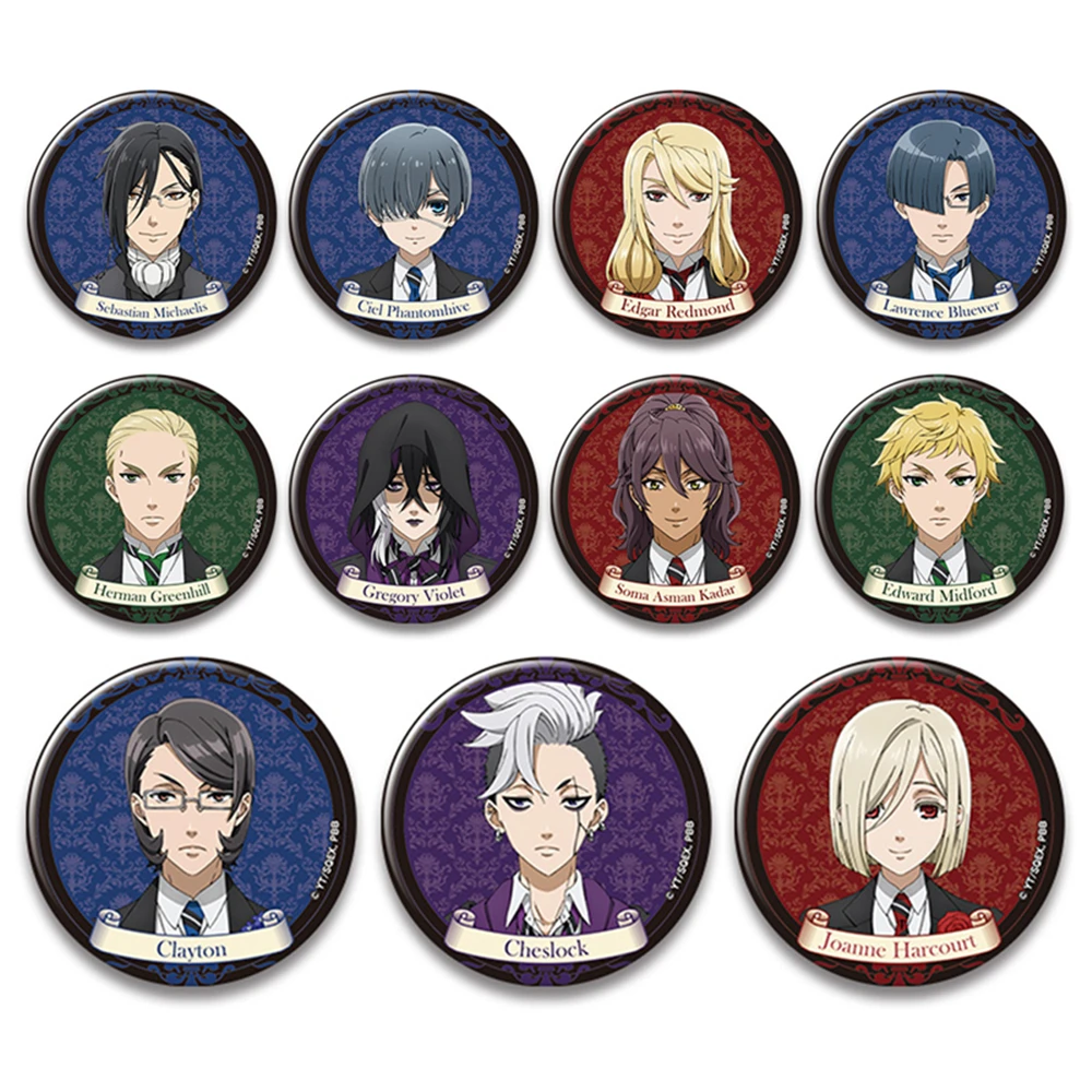 Game  Black Butler -Emerald Witch Arc Sebastian Michaelis Cosplay Costumes SPTE Tin Plated Pin Badge Accessories Pendant Prop