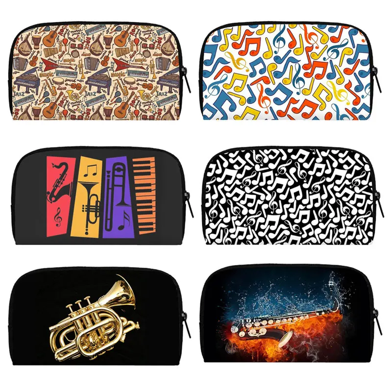 Music Note Print Wallets Jazz Saxophone Fashion Women Purse Men Clutch Bag Phone Card Holder Money Bags Lady Long Wallet