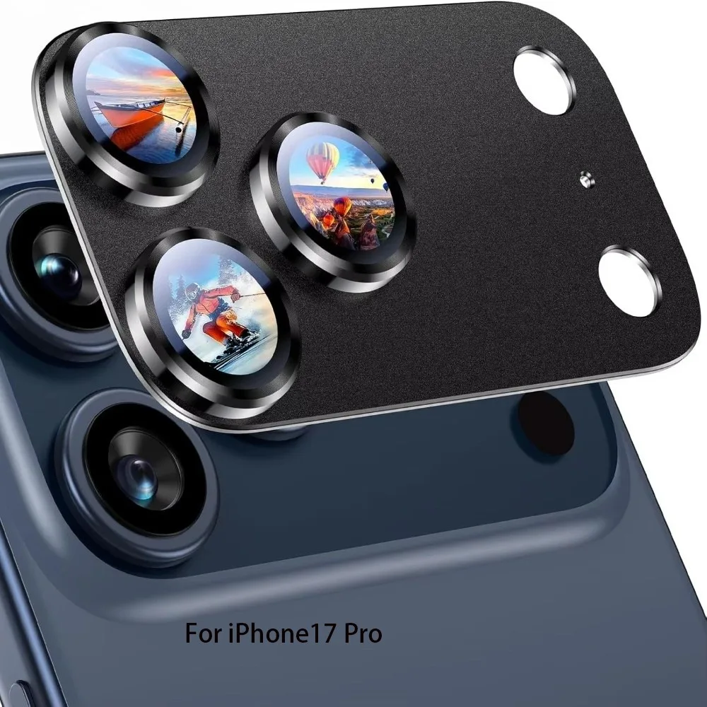 Metal Tempered Glass Lens Protector Full Cover Anti Scratch Camera Lens Cover Orange for iPhone 17Pro/17 Pro Max