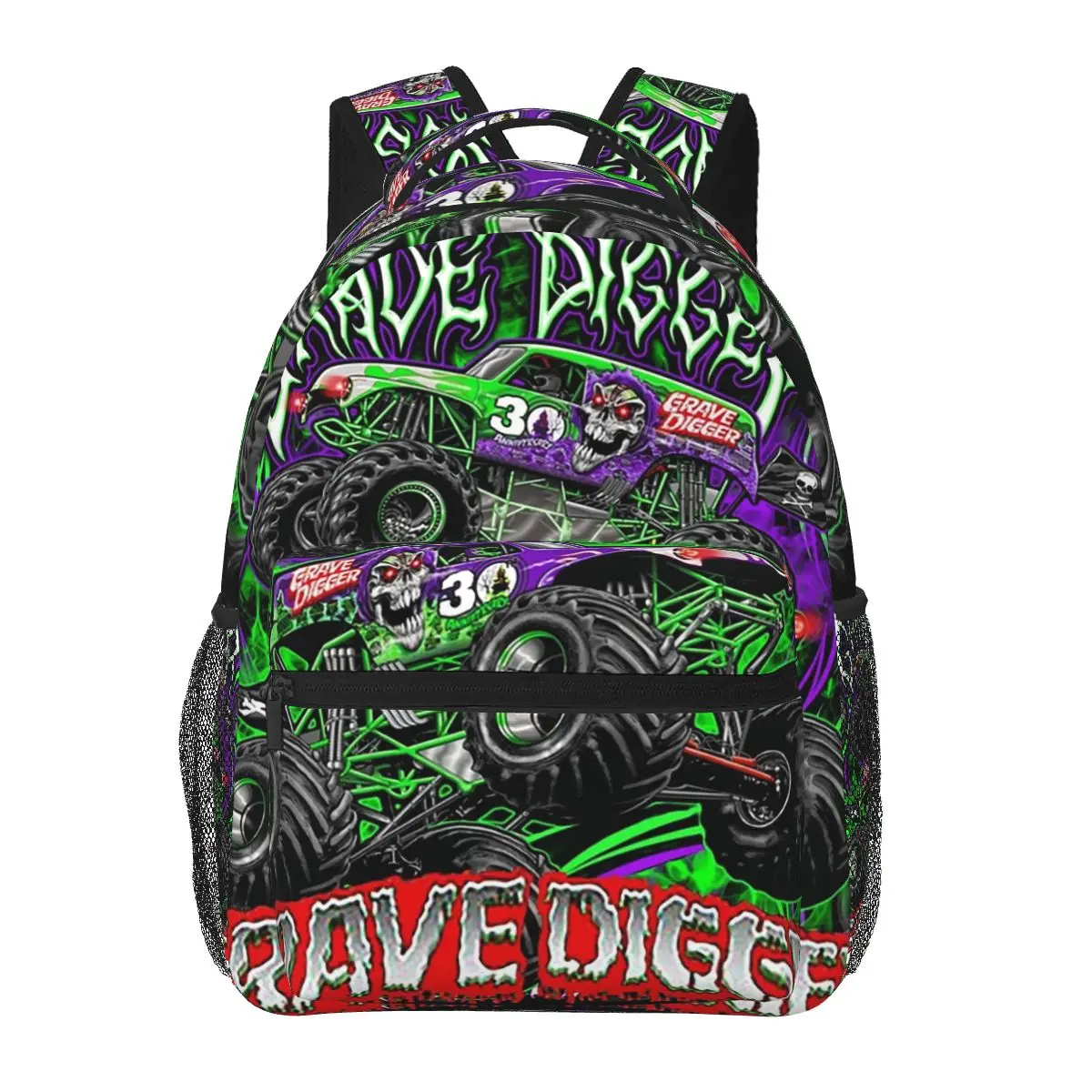 

Monster Jam Grave Digger Monster Truck Art Fans Backpacks Boys Girls Bookbag Children School Bags Travel Rucksack Shoulder Bag