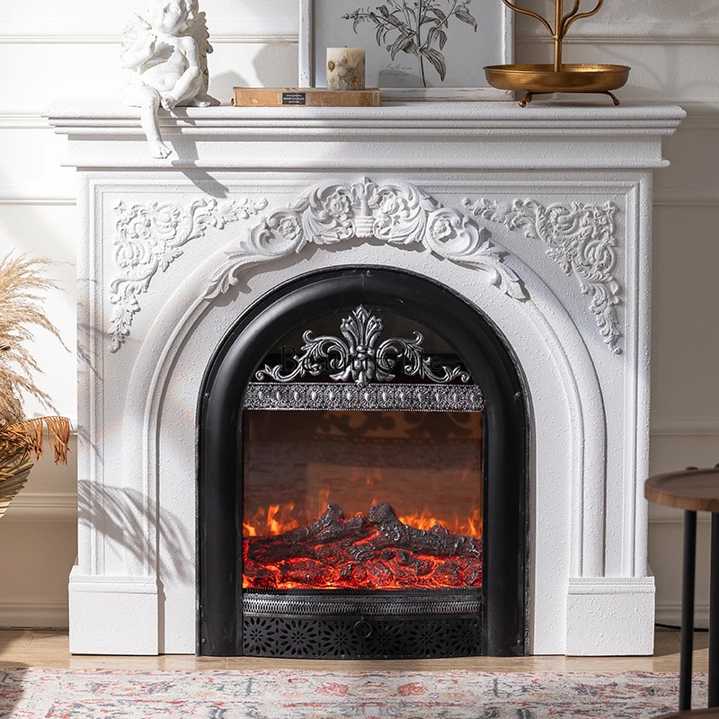 

French mantel living room cream wind entrance foyer arched porch cabinet