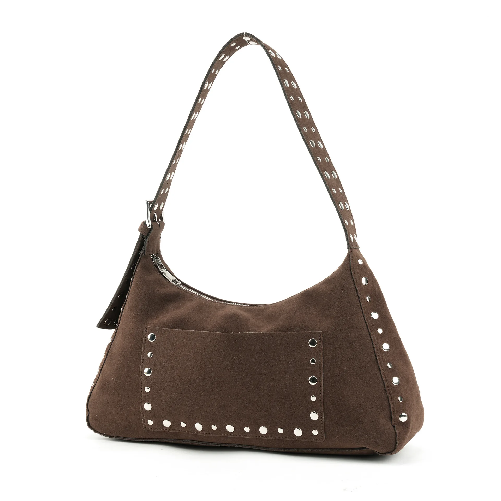 نصف القمر برشام الإبط حقائب للنساء الشرير رصع حمل حقيبة كتف فو الجلد المدبوغ المتسوق المحافظ مصمم حقائب اليد الإناث مخلب