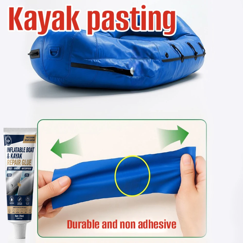 20ML Waterproof Inflatable Boat Repair Glue 30Min Fast Dry Flexible Adhesive For Kayak Dinghy PVC Air Mattress Leak Fix