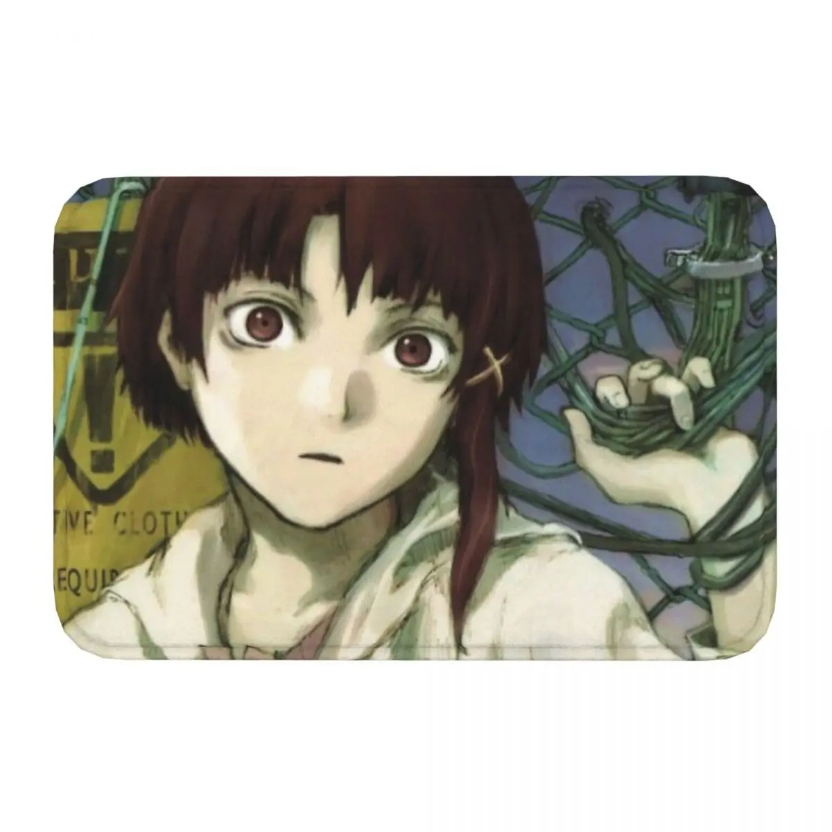 Serial Experiments Lain Bedroom Mat Yancang Lingyin Grabs The Net Doormat Flannel Carpet Entrance Door Rug Home Decoration