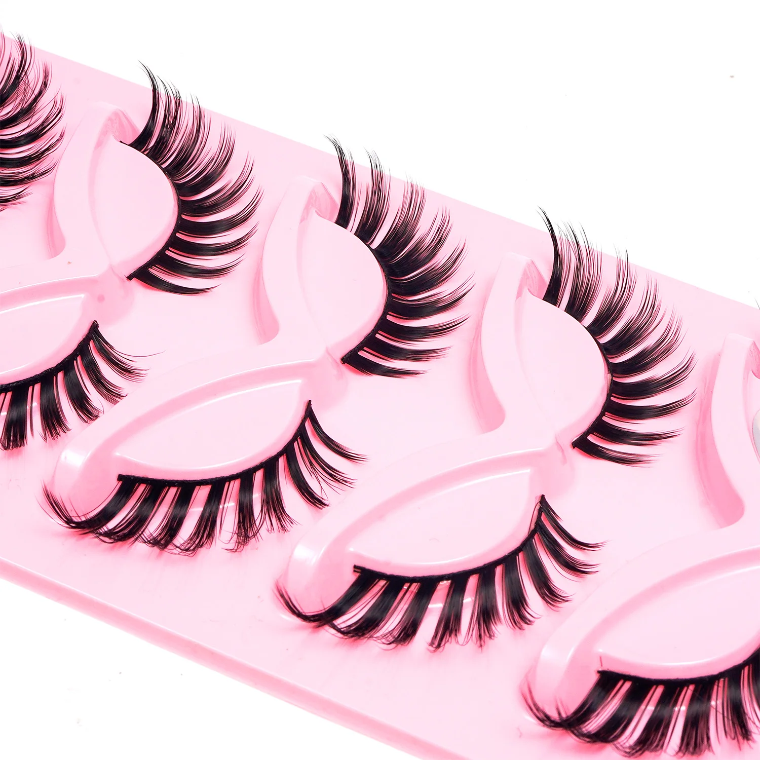 3Dつけまつげ ナチュラルルック Dカール ボリューム ウィスピー 20mm ロング ラッシュ エクステンション ふわふわ つけまつげ フォックス キャットアイ メイク 5ペア