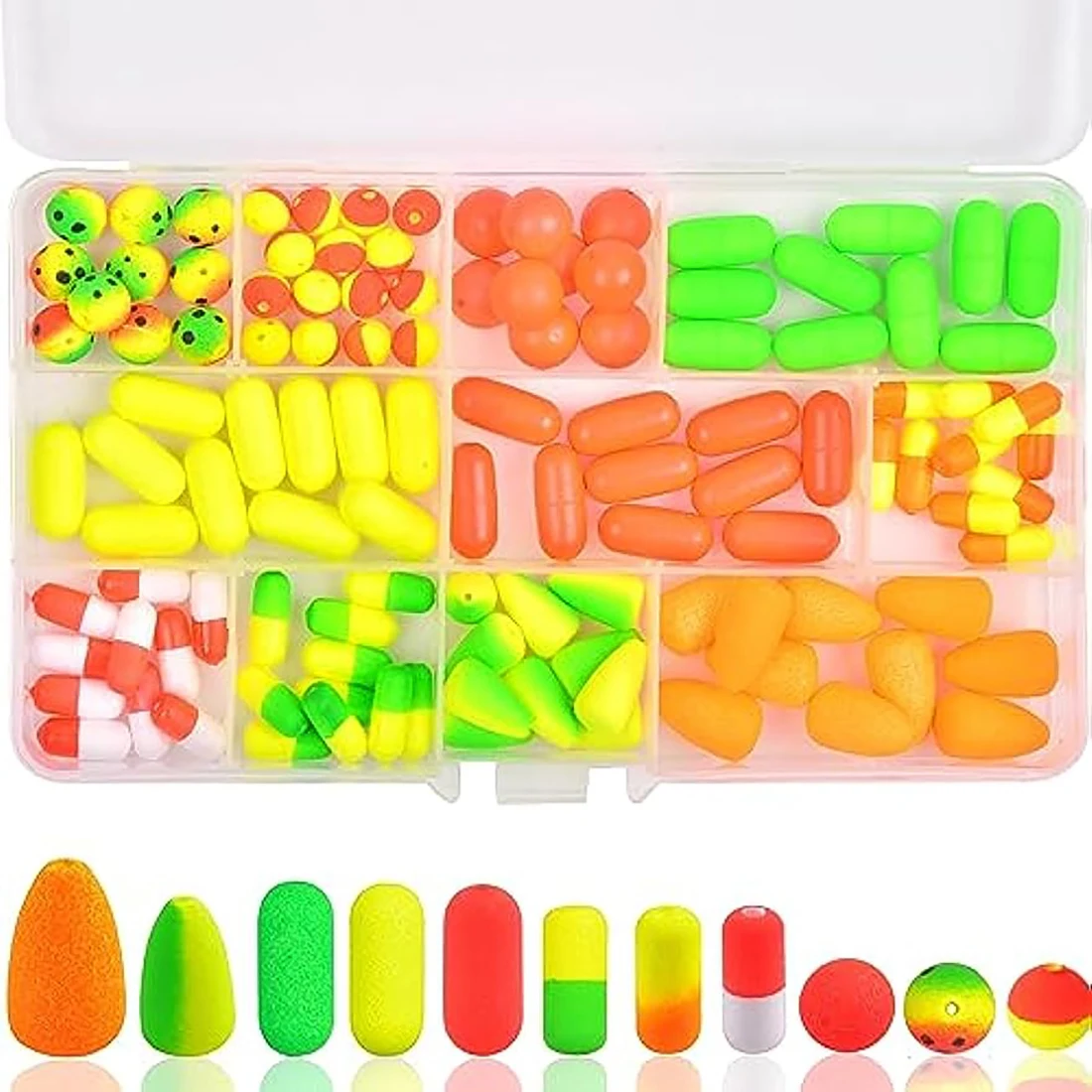 110PCS Fishing foam Float Kit Bottom Fishing floats Surf Fishing Accessories Walleye Pompano Rig lure Fishing tackle