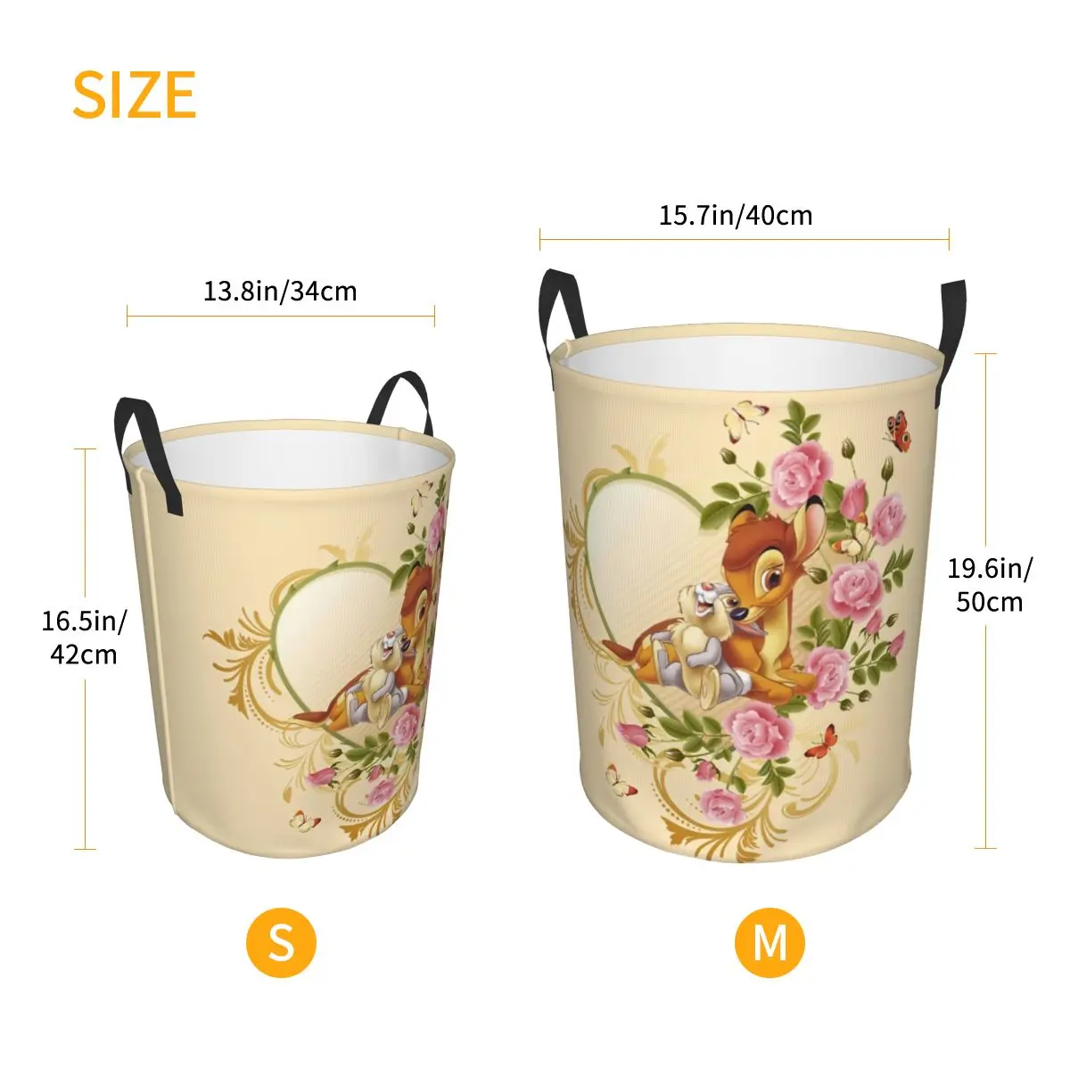 Bambi Animated Movies Laundry Basket Collapsible Large Capacity Clothes Storage Bin Baby Hamper - view 6