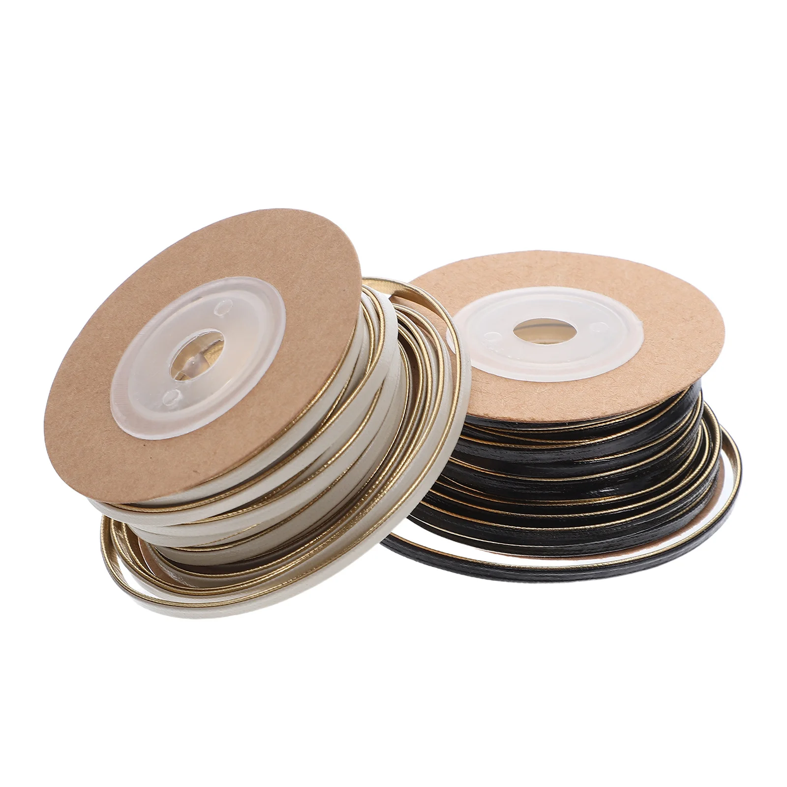 

2 Roll DIY Color Block PU Cord 10M for Present Wrapping Craft String Packaging Hair Accessories Home Decorations Black