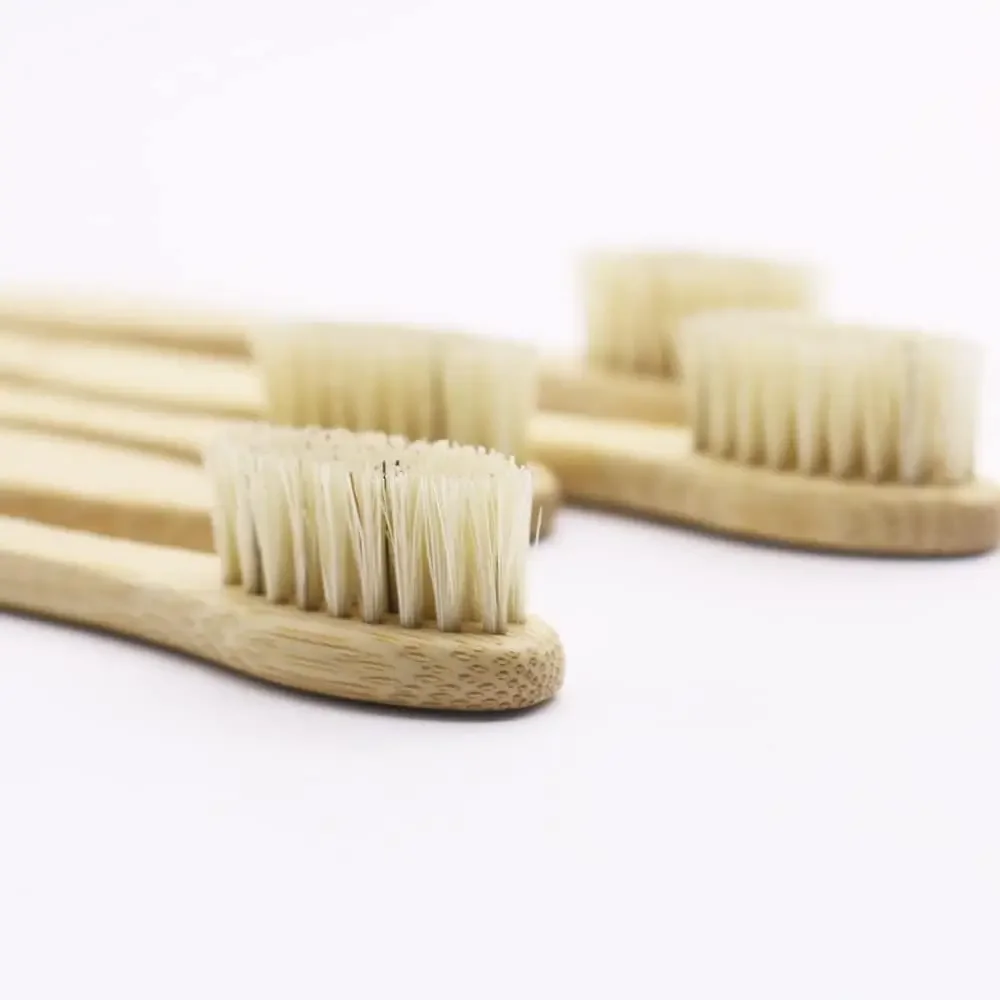 100 Pack Boar Bristle & Bamboo Toothbrush Fully Biodegradable Plastic & Nylon Free Natural Tooth Brushes Oral Care Tool