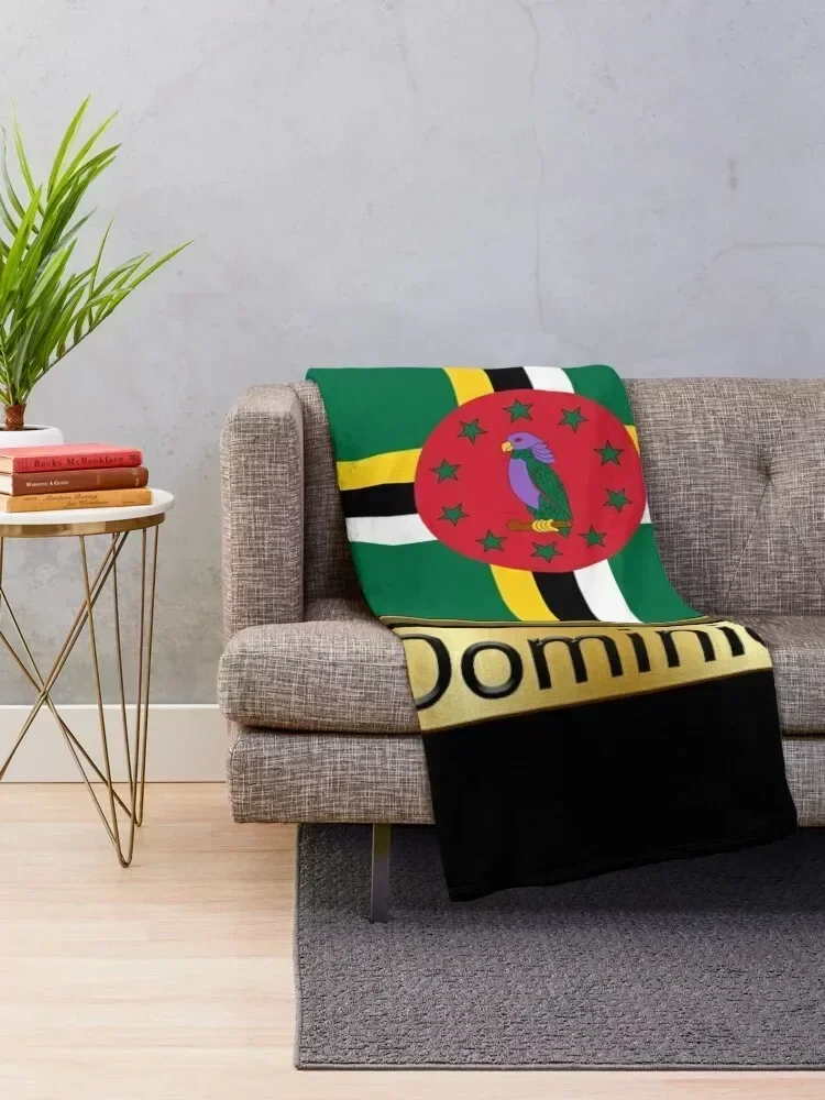 Dominica Flag Gifts, Stickers & Products - Named Throw Blanket Multi-Purpose Bed Blankets Sofas Of Decoration Designers Blankets