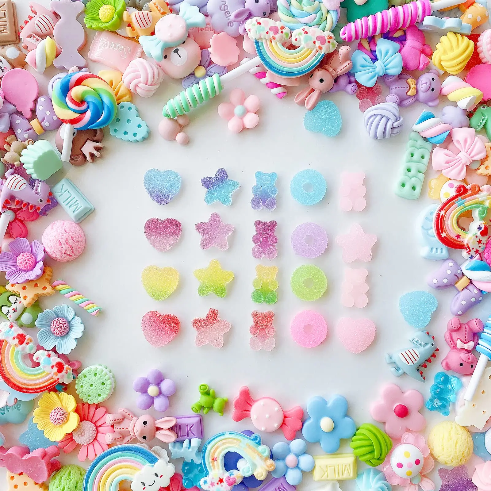 10/30 Pcs Scrapbooking Cute Set, Bulk Mixed Resin Flatback Animal Ornament Supplies for DIY Craft Making DIY cell phone case