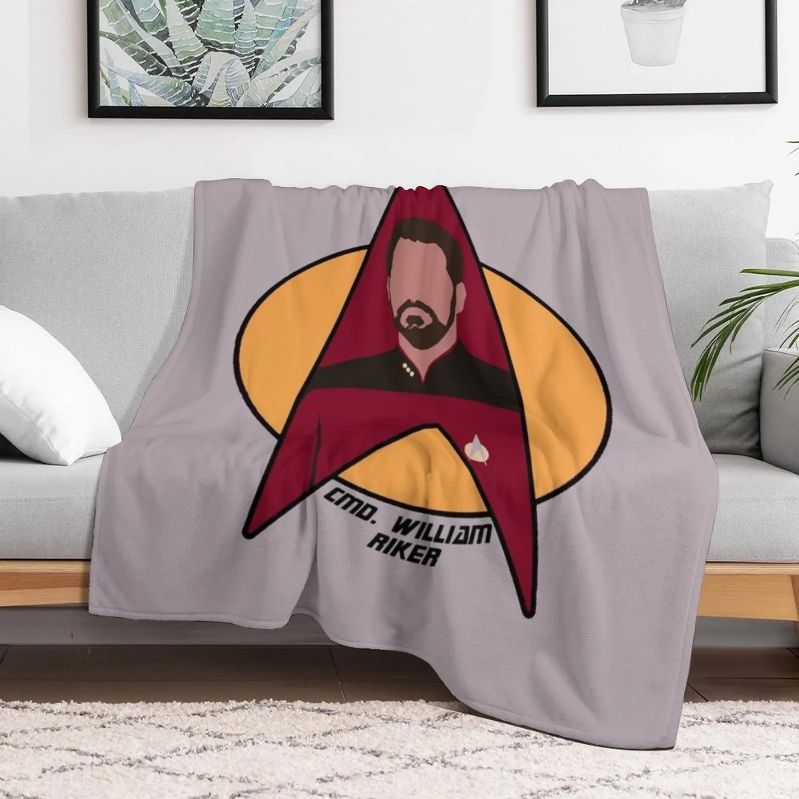 Commander Riker Throw Blanket Retros funny gift blankets ands Soft Plush Plaid Blankets