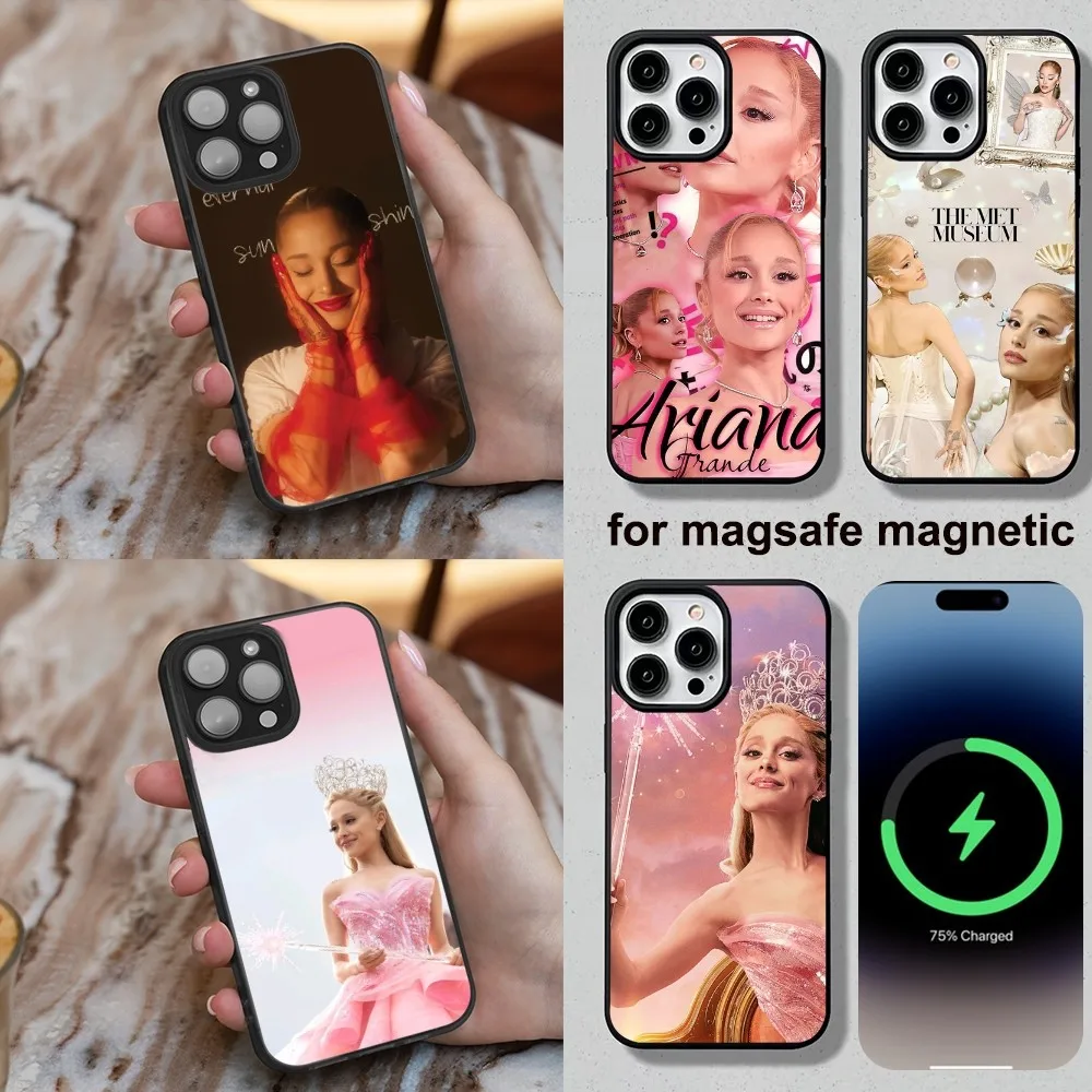 Singer A-Ariana Grande Phone Case For iPhone 16,15,14,13,12,11,Plus,Pro,Max,Mini Soft Magesafe Magnetic Wireless Charge