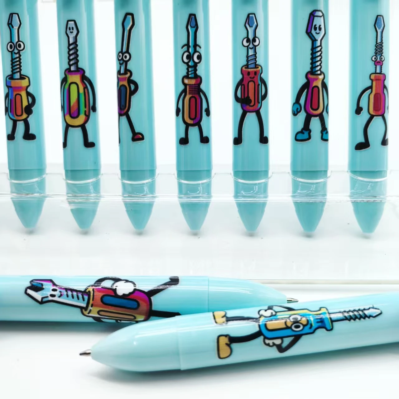 

6 шт./12 шт. необычные отвертки, 6-цветные шариковые ручки, креативные аппаратные средства, шариковые ручки 6-в-1, офисные канцелярские принадлежности