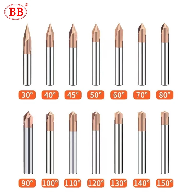 Bbカメファーエンドミル、cnc vカッターチップ、角度30、40、45、50、70、100、110、130、140、150度、金属リールおよびアルミニウム用