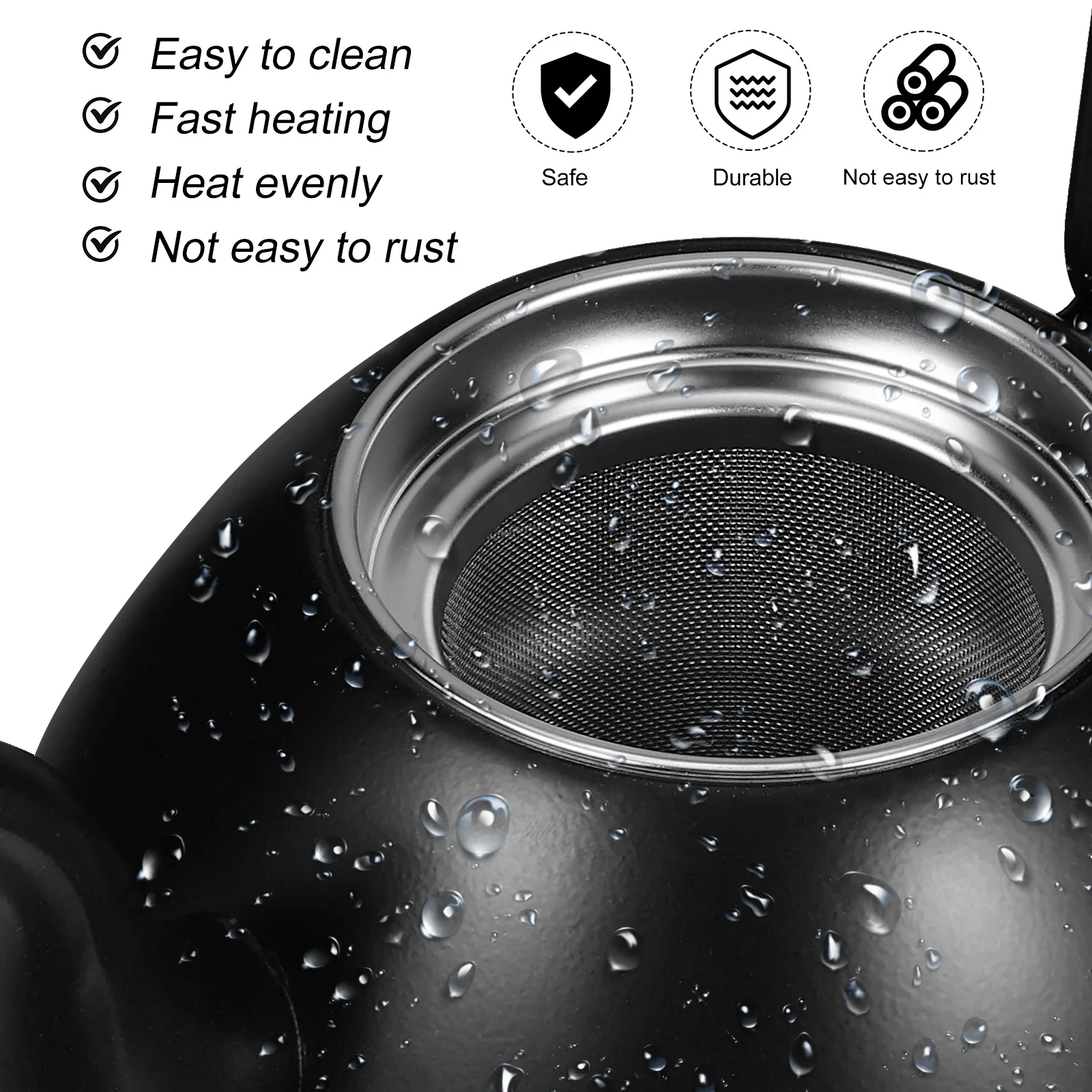 

1pc Stainless Steel Water Kettle Large Capacity Home Kettle Easy Clean Heating Pot For Tea Coffee Milk Household Use