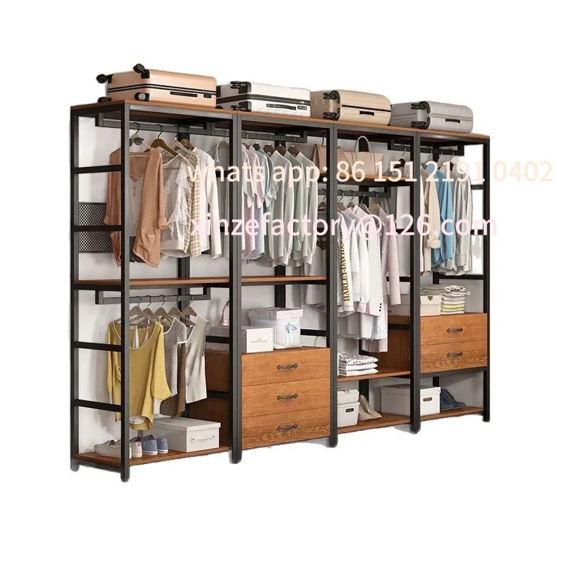 

Customizable Szafa Przebieralnia Regał Kombinowany Regał na Ubrania Wieszak Podłogowy Regał do Sypialni