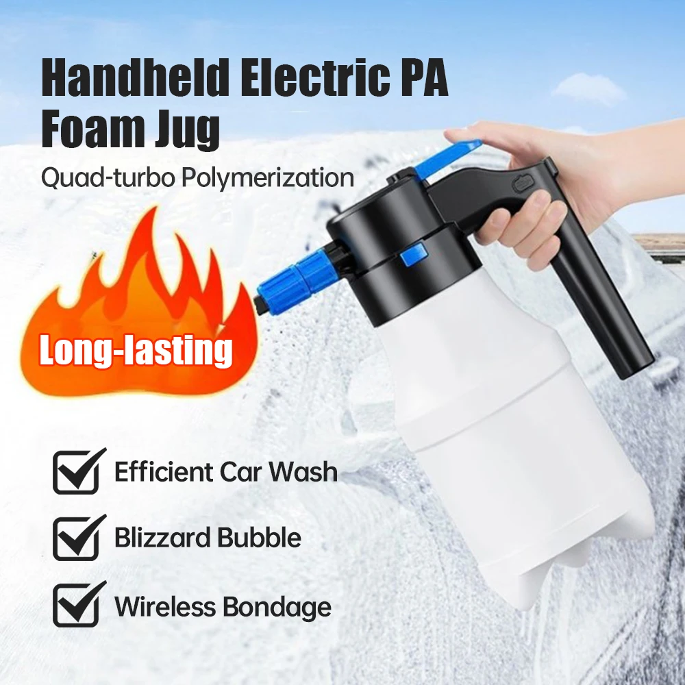 

Electric Foam Sprayer 1.5L Foam Generator For Car Wash 2600mAh Lithium Battery Foam Lance Endurance Car Wash Towel Foam Wash