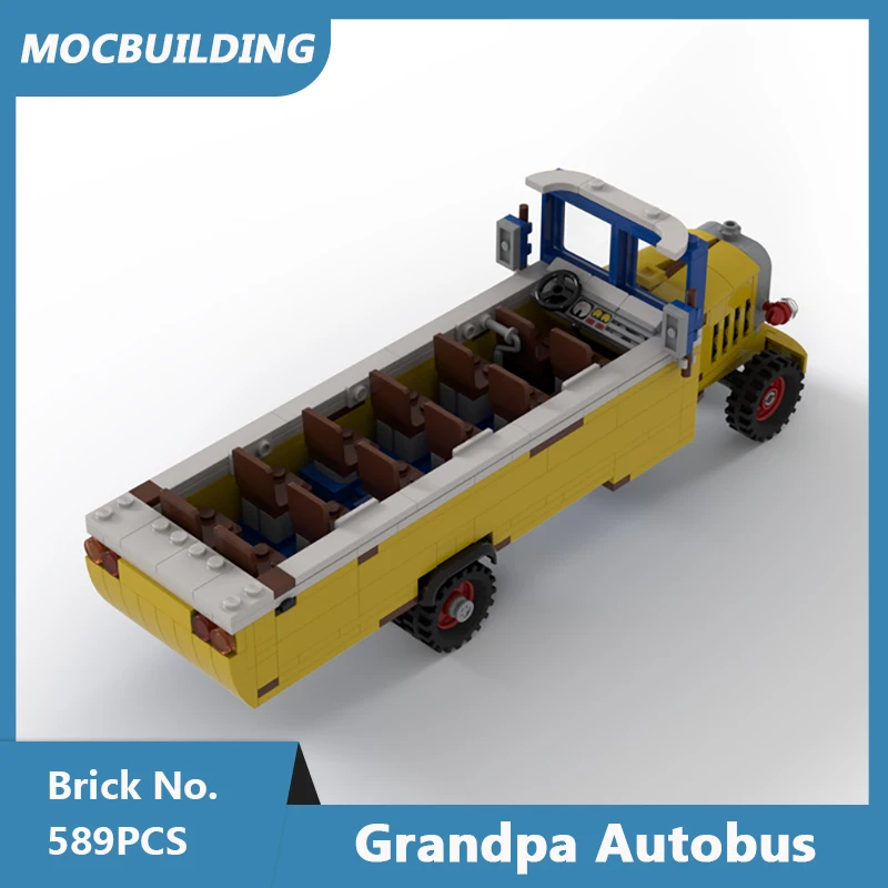 MOC Building Blocks Grandpa Autobus Model Classic Mini Scale Bus DIY Assembled Bricks Transportation Collection Toy Gifts 589PCS