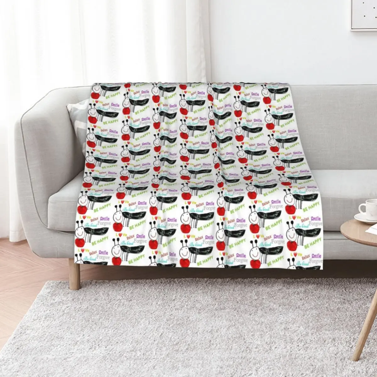 Good feelings Throw Blanket Warm Accent Blanket for Living Room Decoration