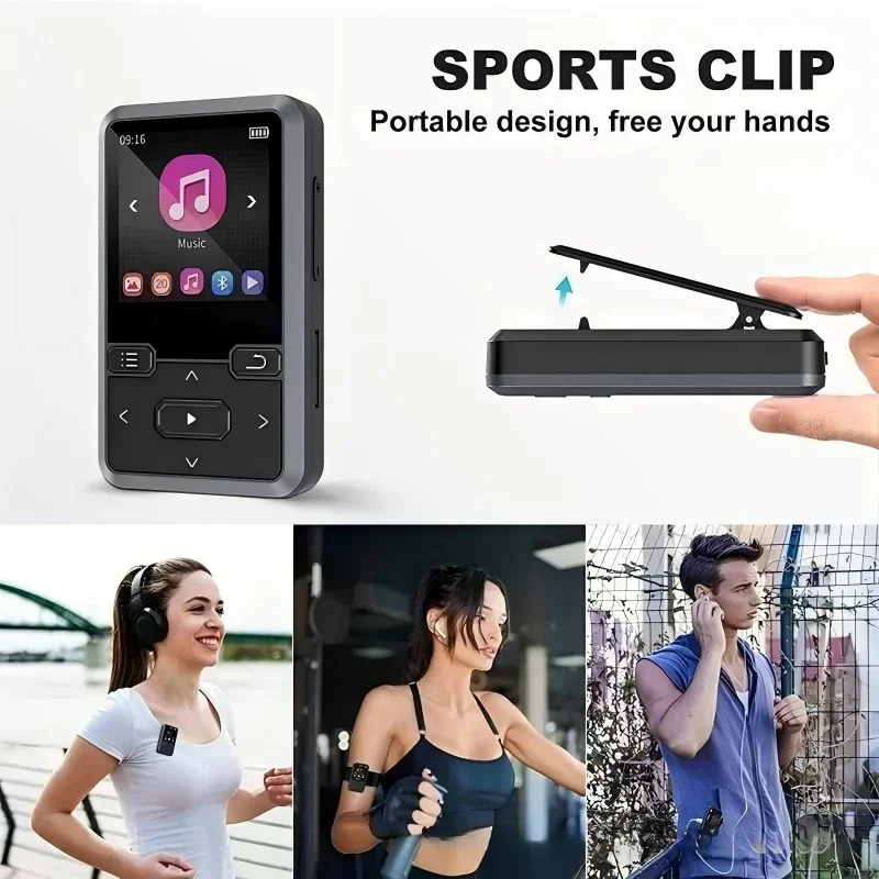 

Sports Bluetooth back clipmp3Music Player with HD Recording, Running Type, Card Insertable, Portable Clip-onmp4