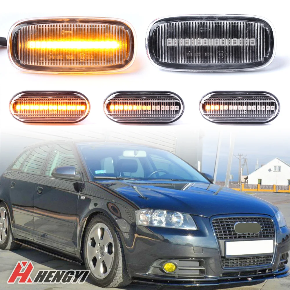 

2pcs LED Dynamic Side Marker Light Turn Signal Light For Audi A3 8P A4 8E B6/B7 A6 4F C6