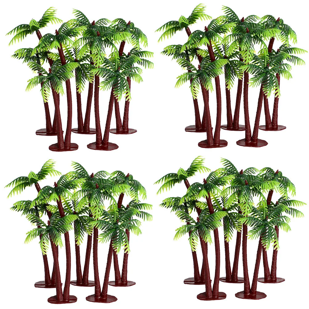 20pcs Simulation Decor Mini Plastic Palm Tree For Aquarium Fish Tank Mini Simulation Plant Trees Plants Diy Garden Trees