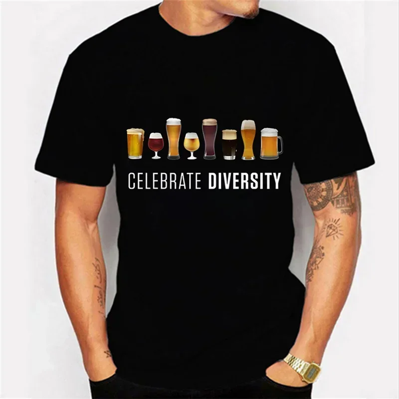 Celebrate Diversity Beer Man Shirt Funny Brother Summer Men's T-Shirts Beer Lover Unisex Tshirts Oversized Tee Shirt Camiseta