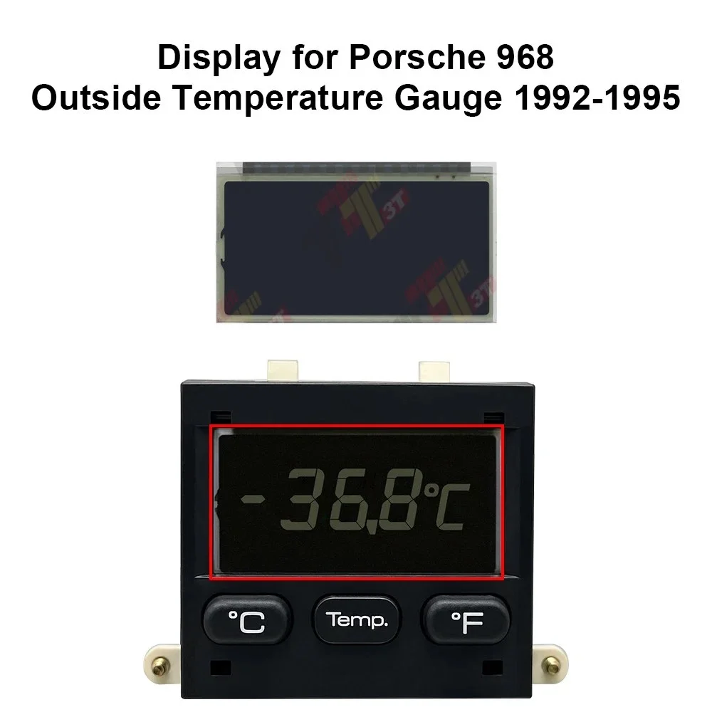 Display mit Hintergrundbeleuchtung für Porsche 968 Außentemperaturanzeige – Detail 3