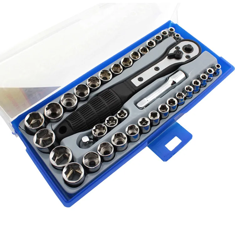 38-in-1 Drehmomentschlüssel-Steckschlüsselsatz 3/8 Zoll/Metrisch Ratschenschlüssel-Steckschlüssel-Werkzeugsatz Trox für Autoreparatur Handwerkzeug-Set – Detail 3