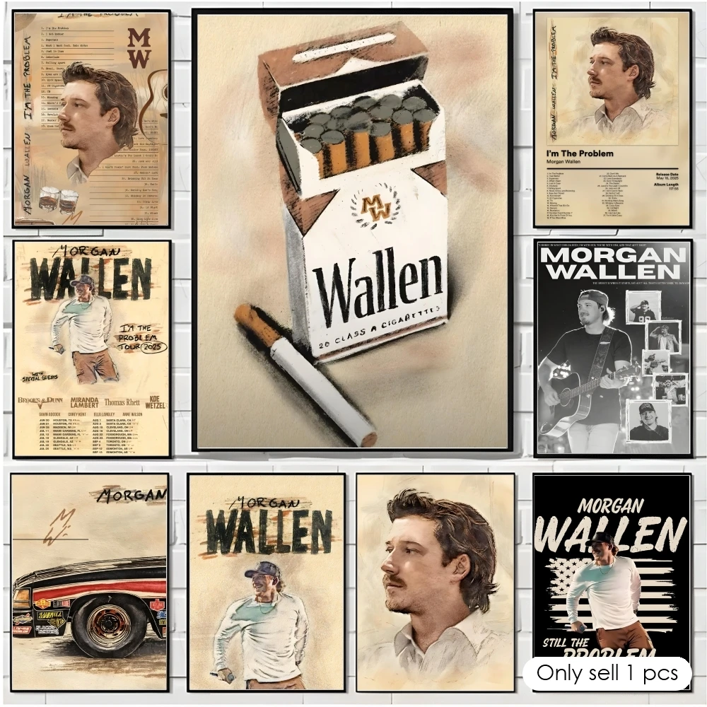 Singer M-Morgan Wallen Poster Decorative Wall Art Stickers Mural Photo Print for Home Living Room Hallway Decor
