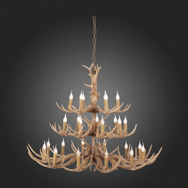 

TEMAR American Retro Deer Antlers Chandelier Hotel Lobby Cafe Shop Clothing Exhibition Hall Villa Clubh Homestay Pendant light