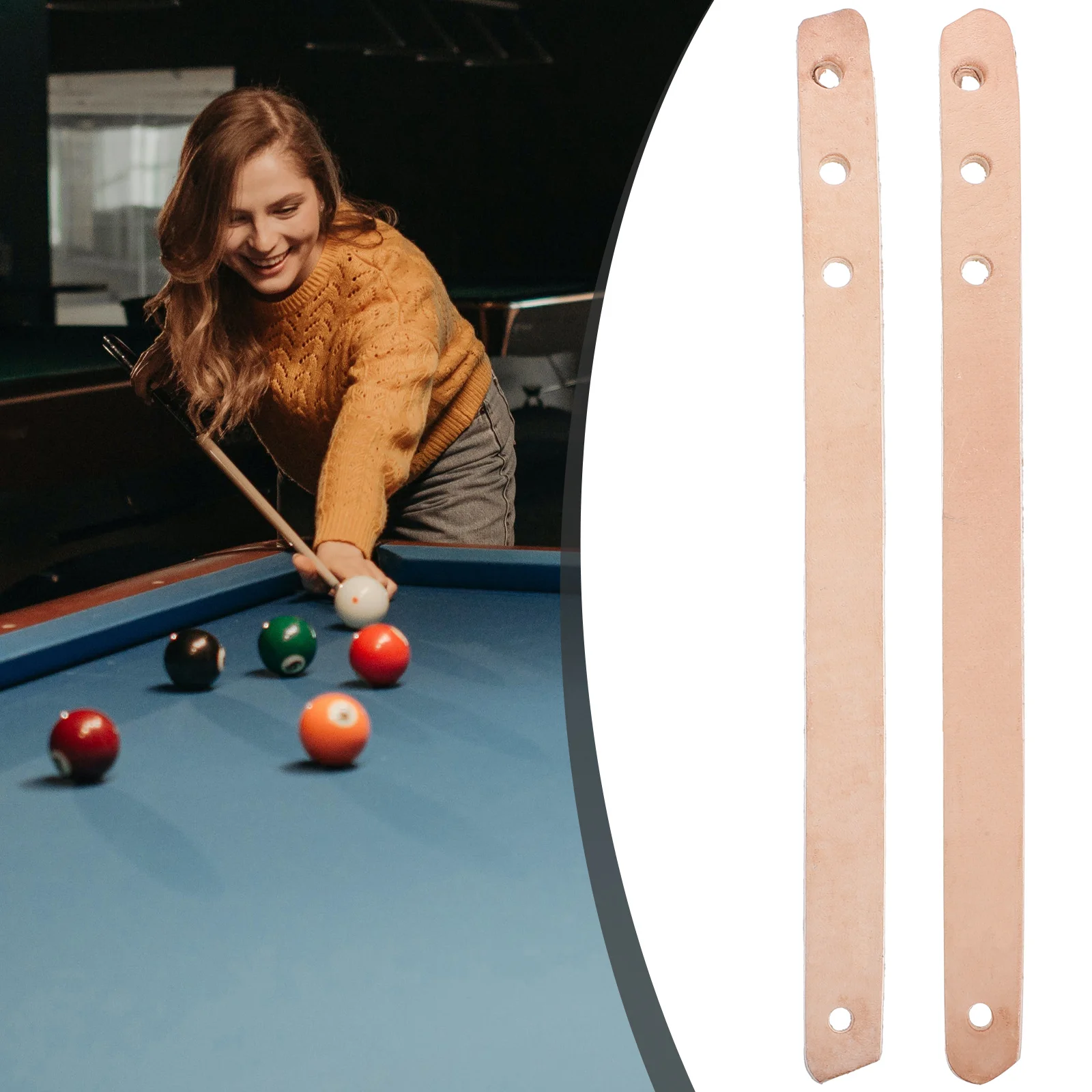 2 Pcs Pool Table Belt Snooker Track Strap Accessories Billiard Drop Supply Ball Dropping Pu Goal Straps