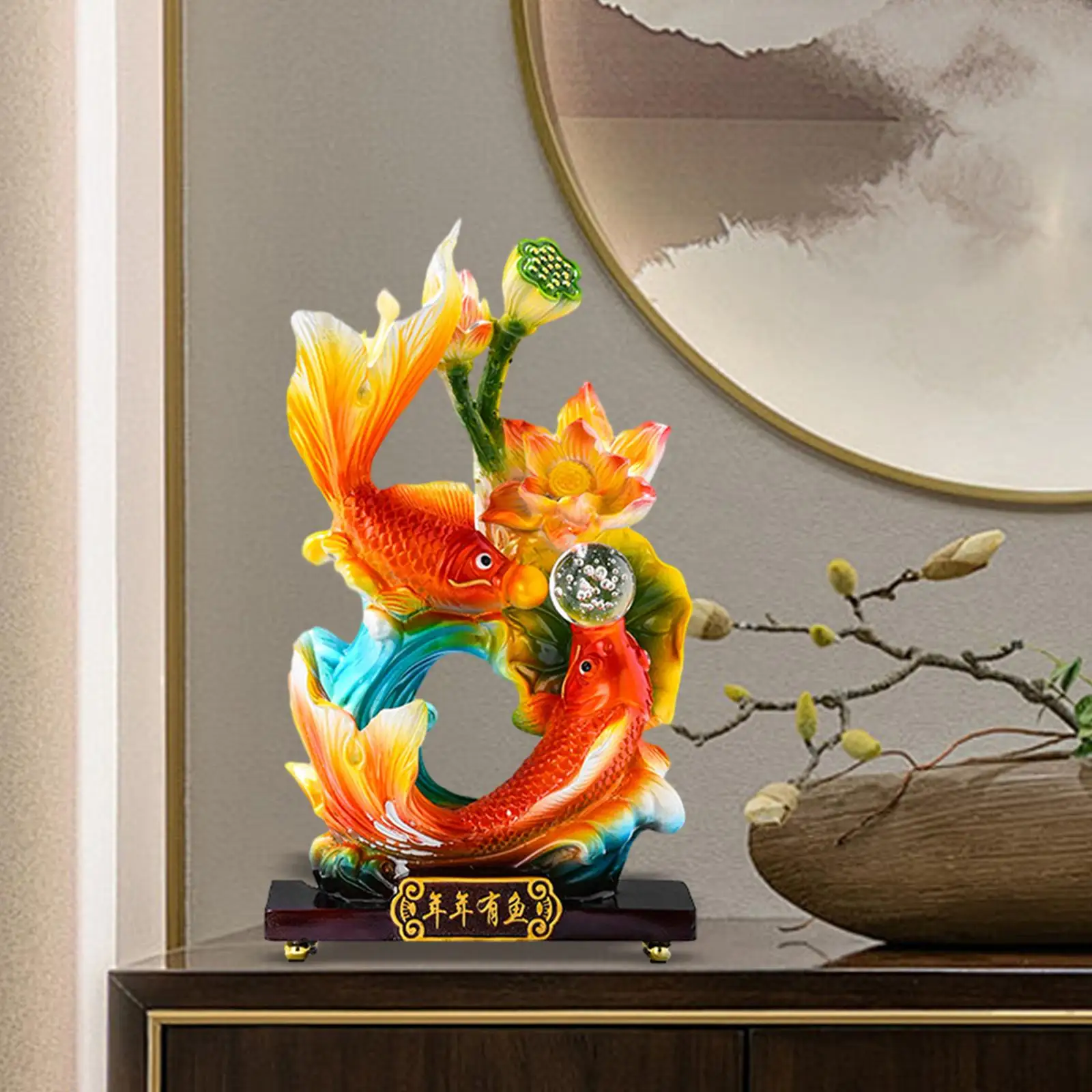 

Chinese Feng Shui Fish Statue Desktop Decoration Gift,Decorative Resin