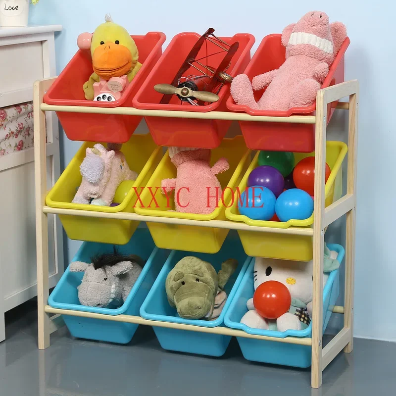 

Shelf Children's Toy Storage Rack Solid wood Kindergarten Toy Storage Cabinet Baby Bookshelf Rack