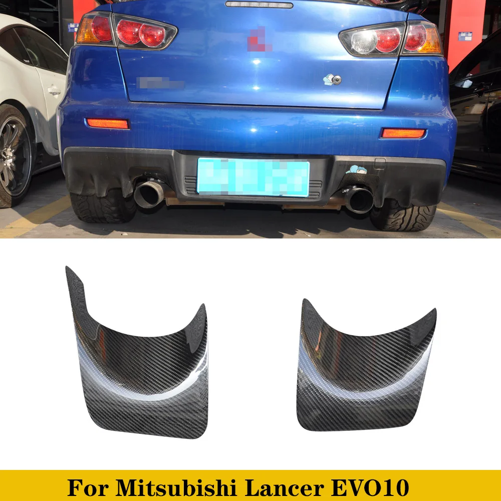 For Mitsubishi Lancer EVO 10 X Rear Bumper Exhaust Heatshield Envelope Cover Trim Car Tuning 2pcs