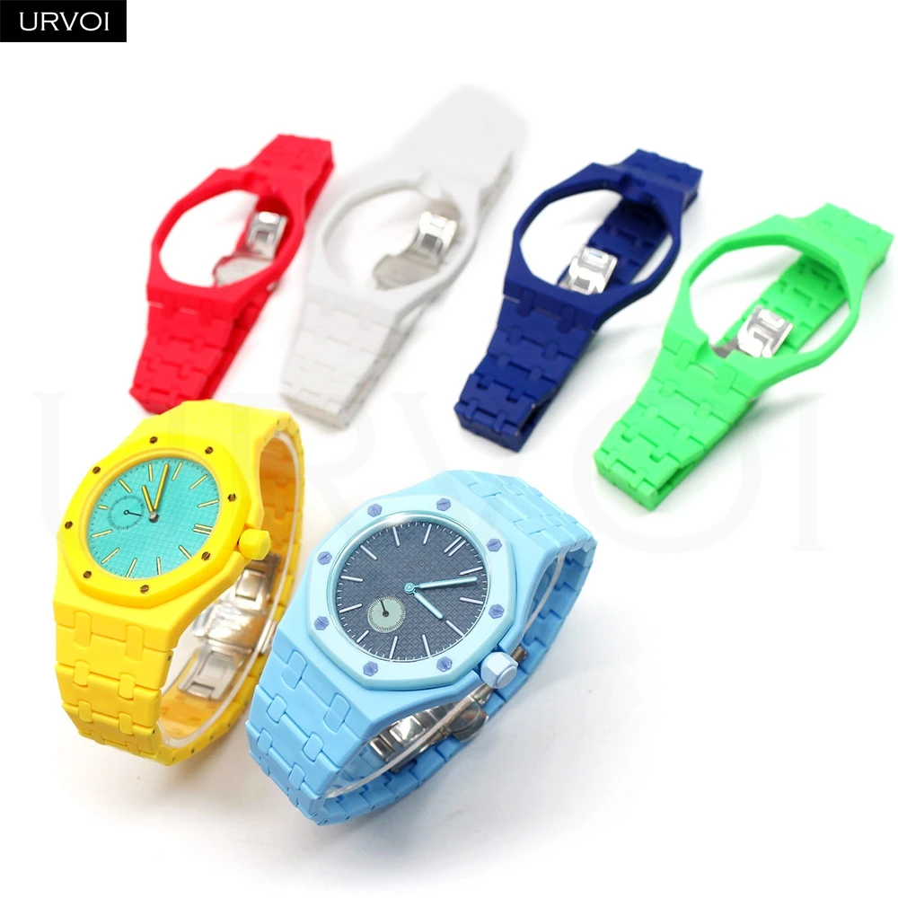 URVOI Case Band for Swatch x AP Royal Pop Pocket Watch change to Wristwatch High-Tech Polymer Strap Quality Butterfly Buckle