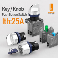 LANBOO 2/3 Gear Key head  Push Button Knob switch  Latching 1NO1NC with lamp Green Bule 9-24V 110V 220V
